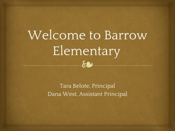 Welcome to Barrow Elementary