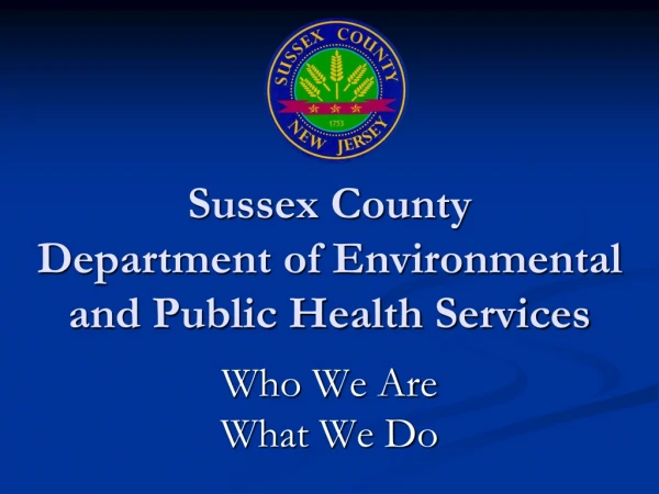 Sussex County Department of Environmental and Public Health Services
