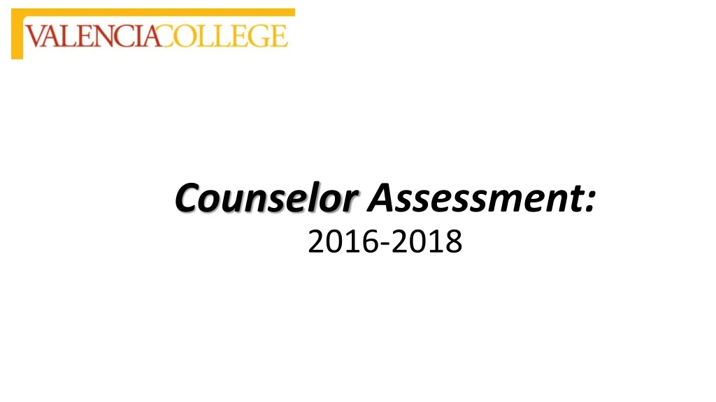 counselor assessment 2016 2018