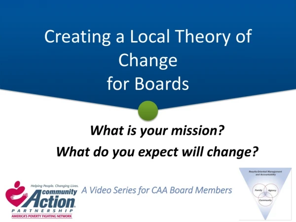 Creating a Local Theory of Change for Boards