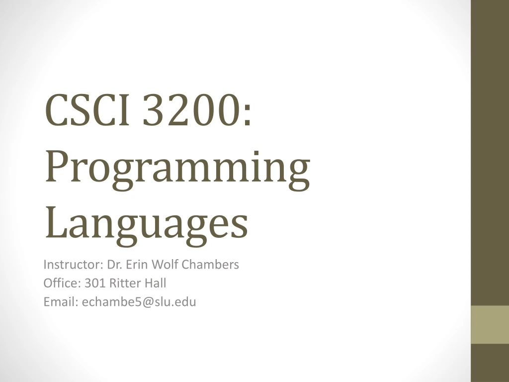 csci 3200 programming languages
