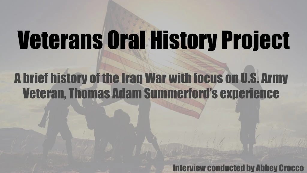 veterans oral history project