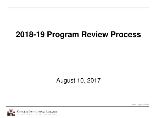 2018-19 Program Review Process