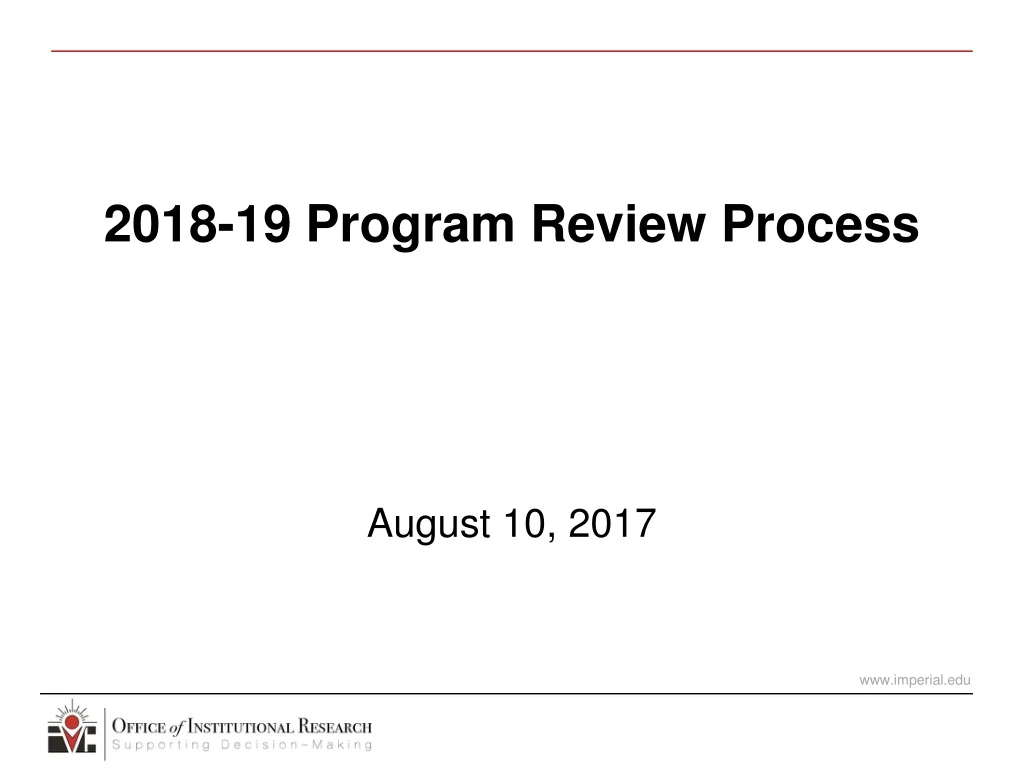 2018 19 program review process