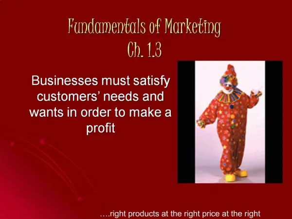 Fundamentals of Marketing Ch. 1.3