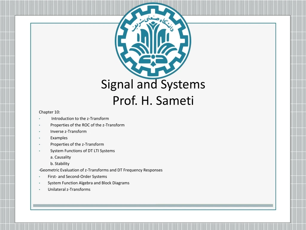 signal and systems prof h sameti