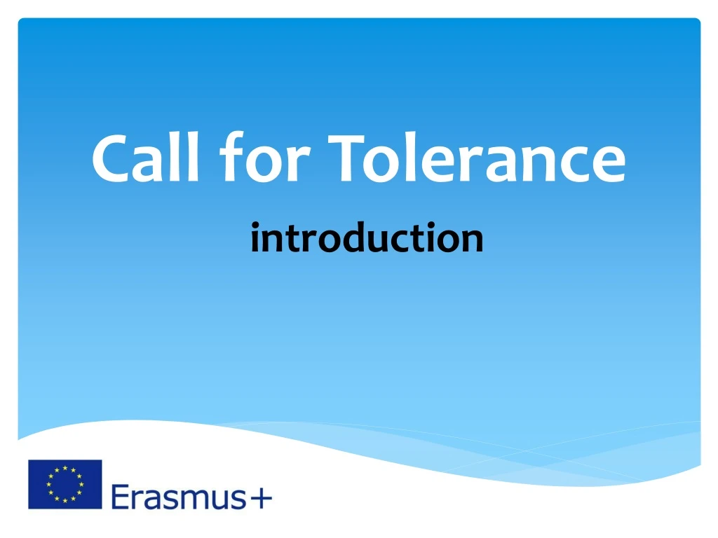 call for tolerance