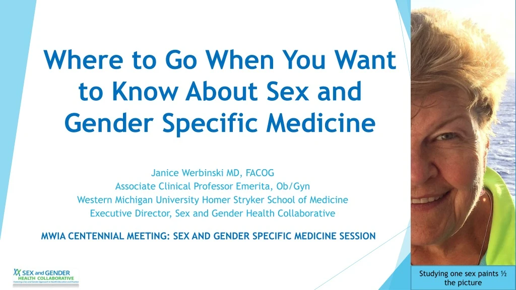 where to go when you want to know about sex and gender specific medicine