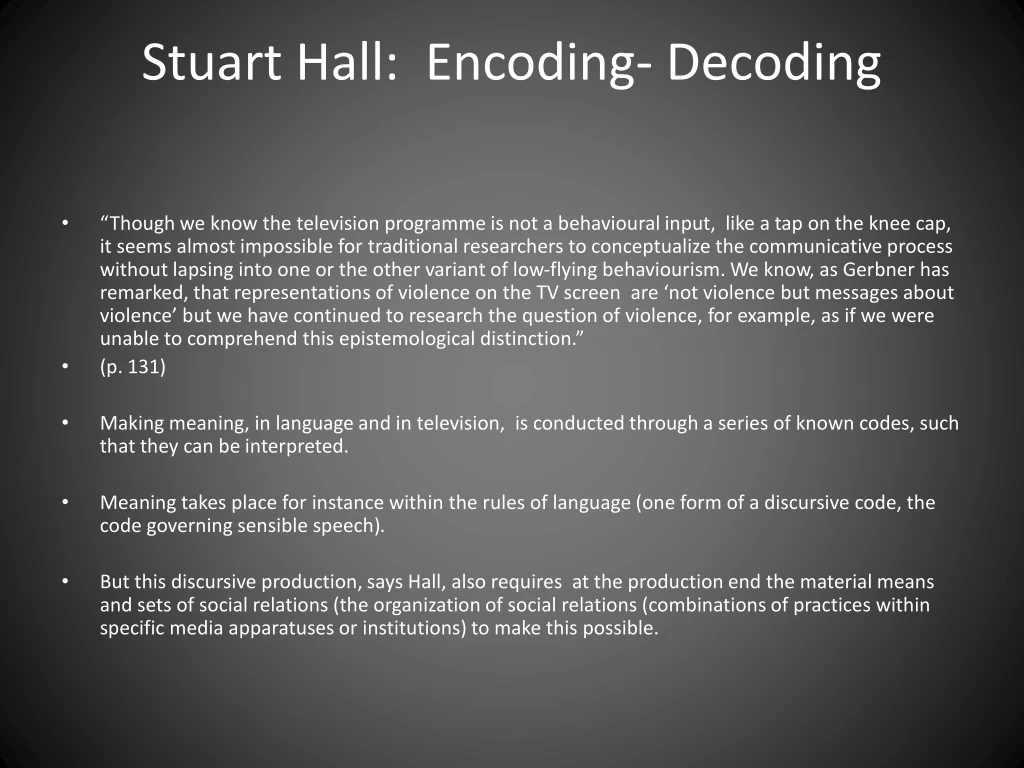 stuart hall encoding decoding