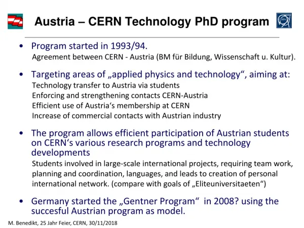 Austria – CERN Technology PhD program