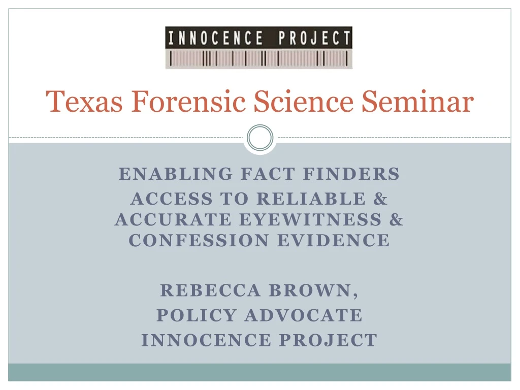 texas forensic science seminar