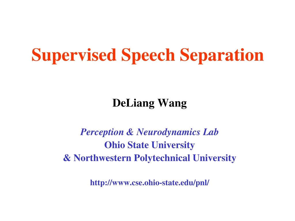 supervised speech separation