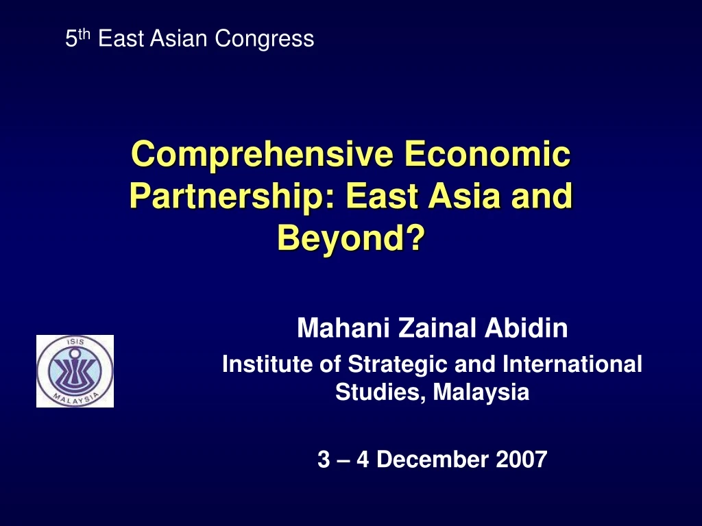 comprehensive economic partnership east asia and beyond