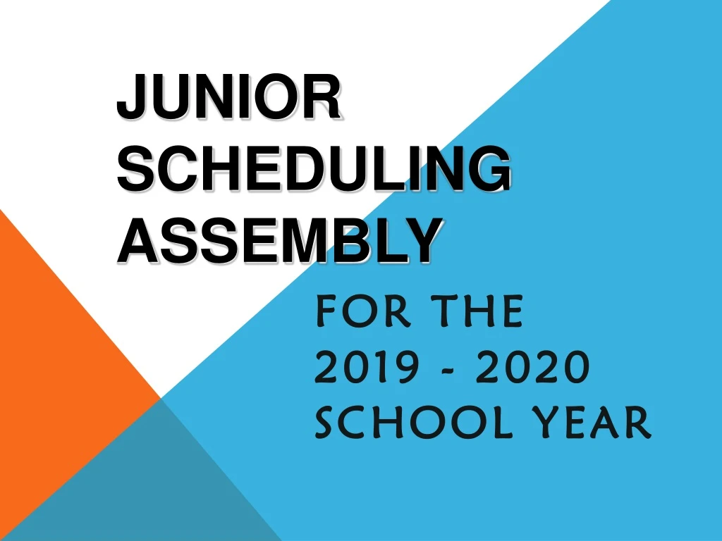 junior scheduling assembly