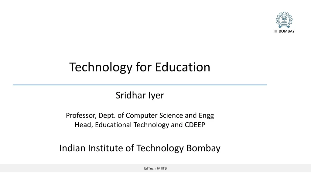 sridhar iyer professor dept of computer science