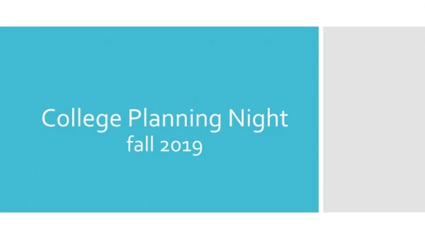 College Planning Night fall 201 9