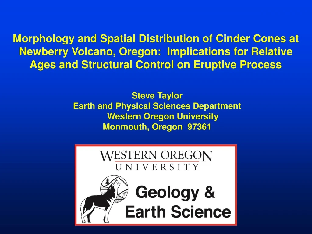 morphology and spatial distribution of cinder