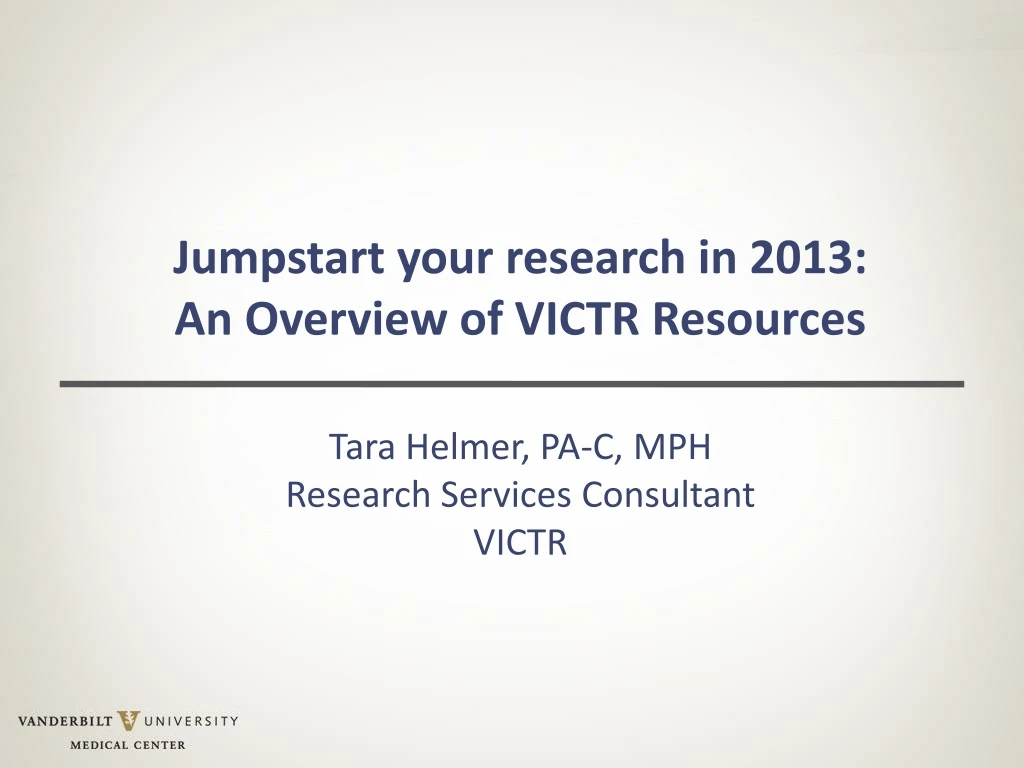 jumpstart your research in 2013 an overview