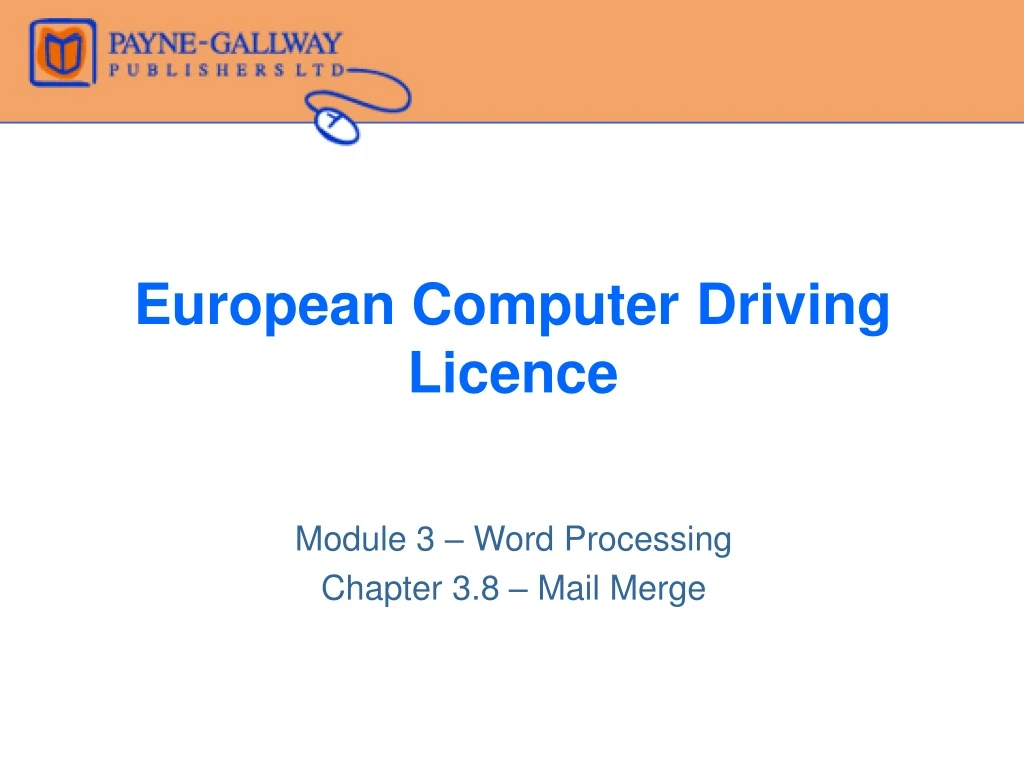 european computer driving licence