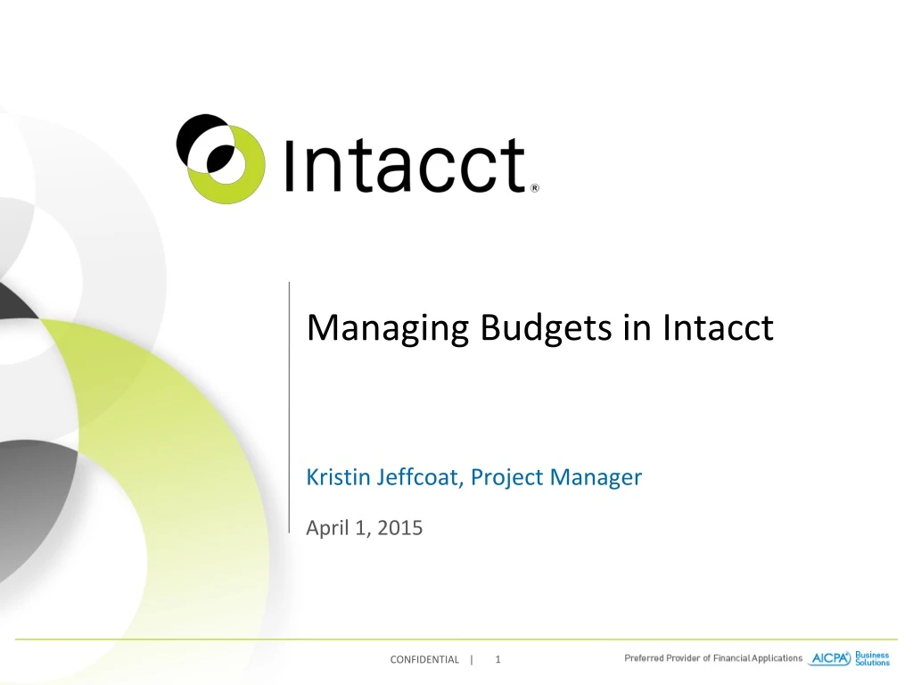managing budgets in intacct