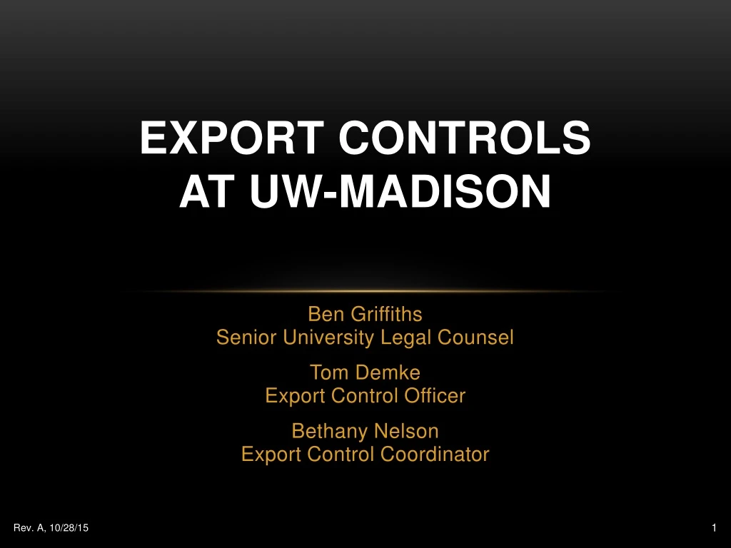 export controls at uw madison