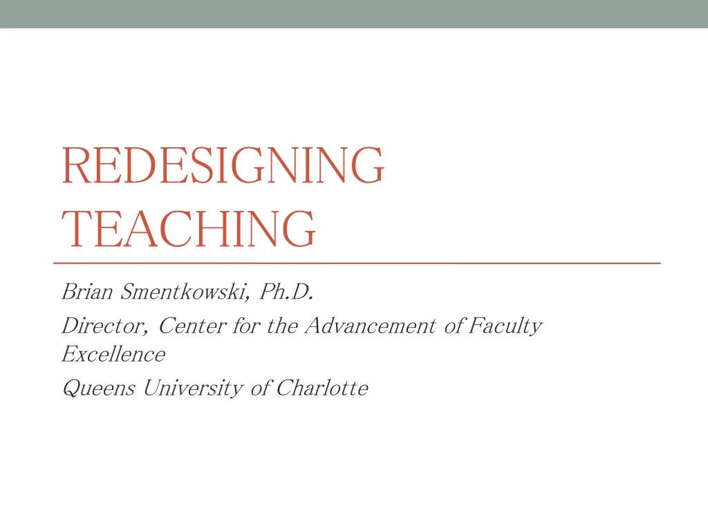 redesigning teaching