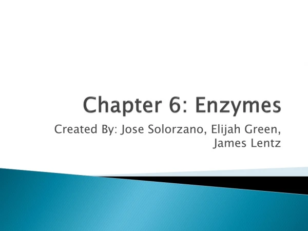 Chapter 6: Enzymes