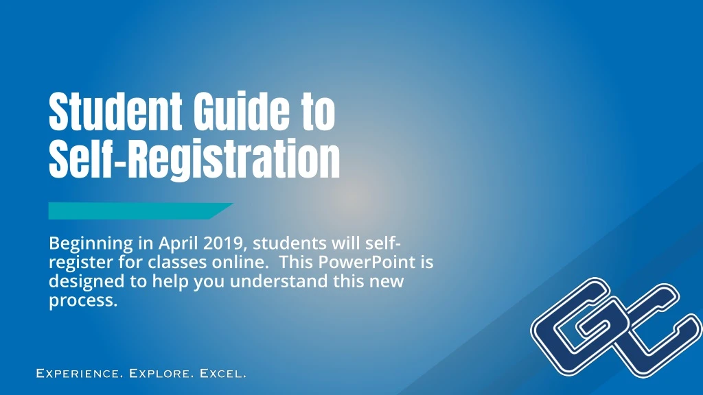 student guide to self registration