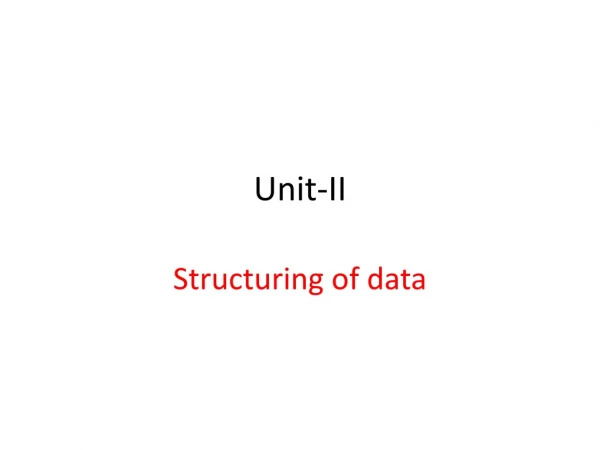 Unit-II