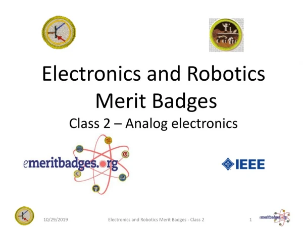 Electronics and Robotics Merit Badges Class 2 – Analog electronics