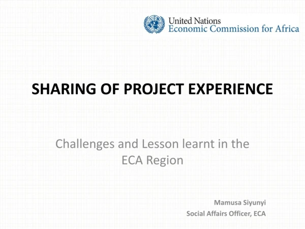 SHARING OF PROJECT EXPERIENCE
