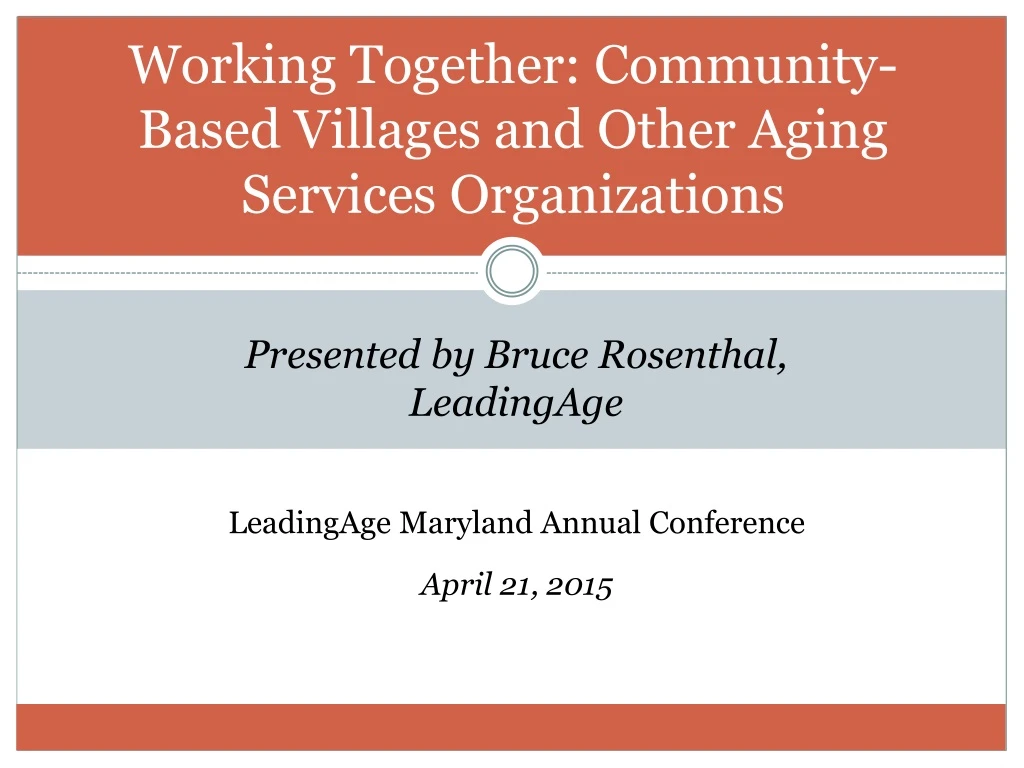 working together community based villages and other aging services organizations