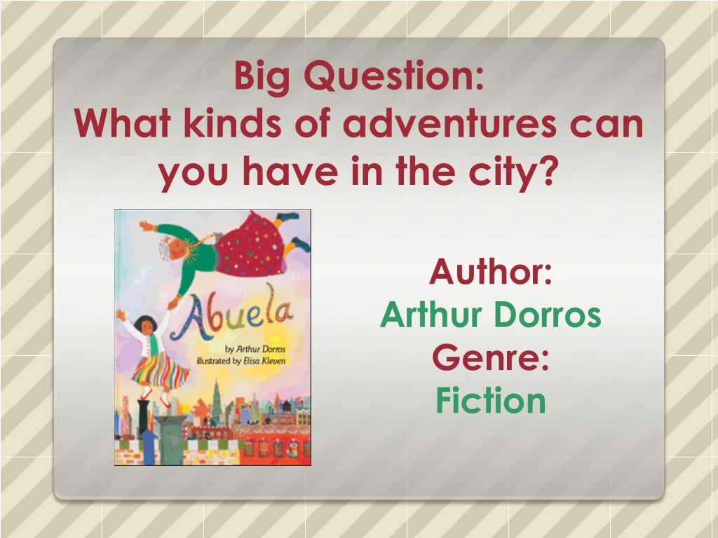 big question what kinds of adventures can you have in the city