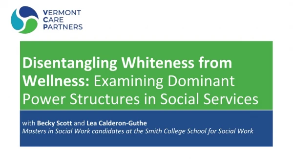 Disentangling Whiteness from Wellness: Examining Dominant Power Structures in Social Services