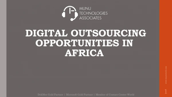 DIGITAL OUTSOURCING OPPORTUNITIES IN AFRICA