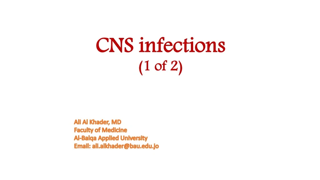 cns infections 1 of 2