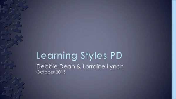 Learning Styles PD