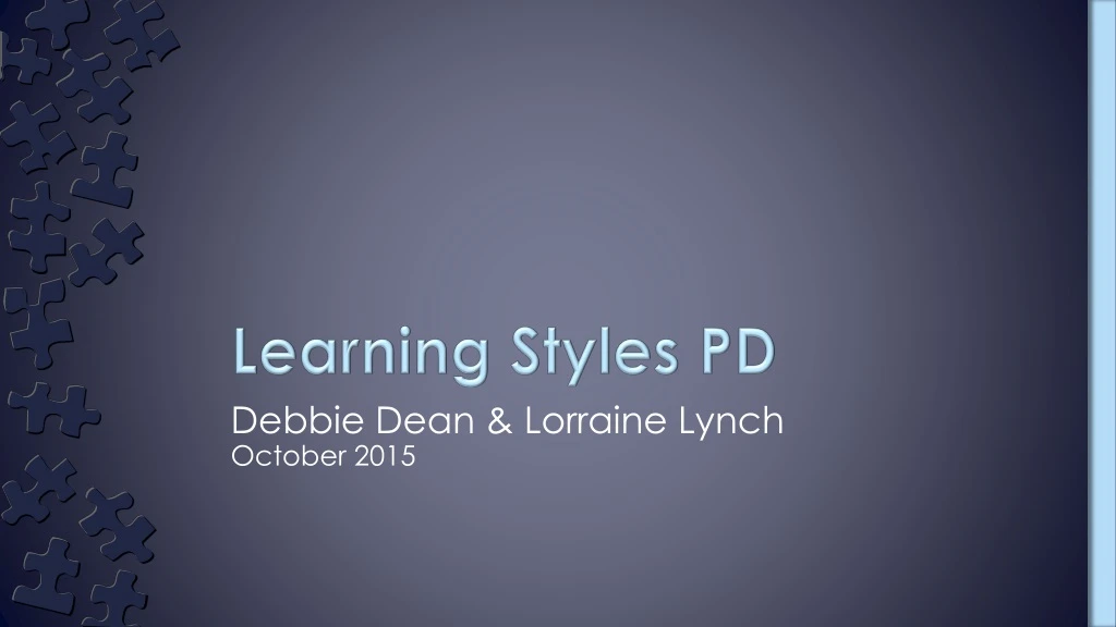 learning styles pd