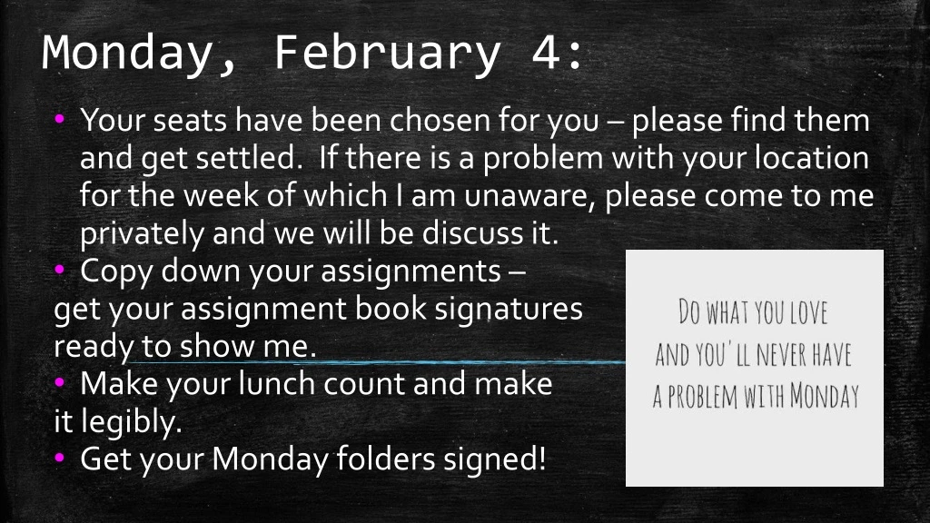 monday february 4