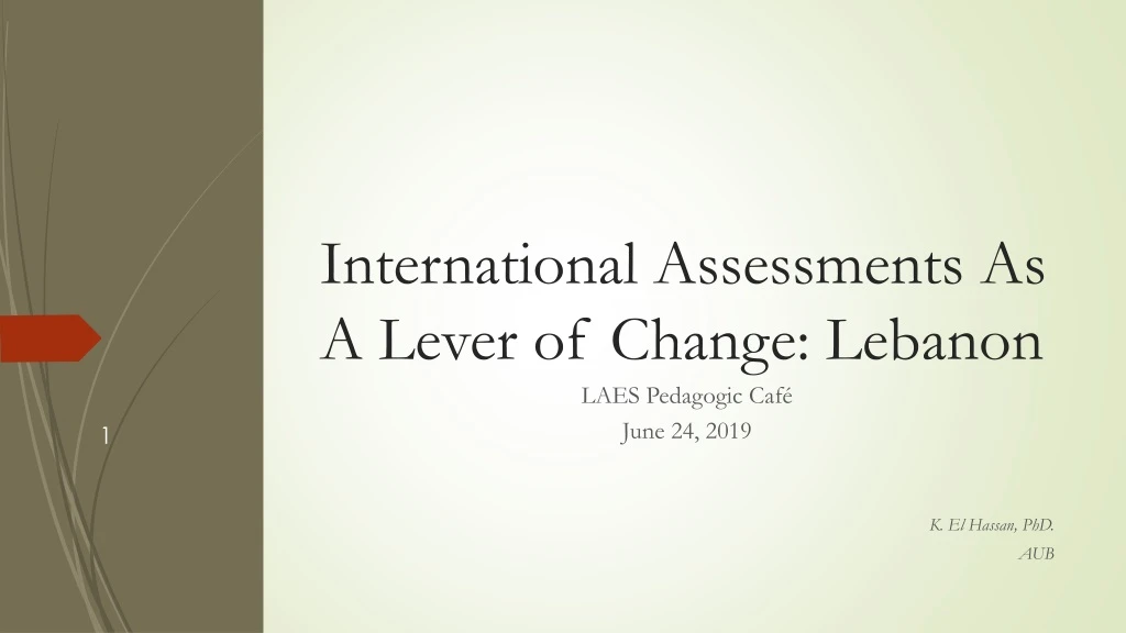 international assessments as a lever of change lebanon