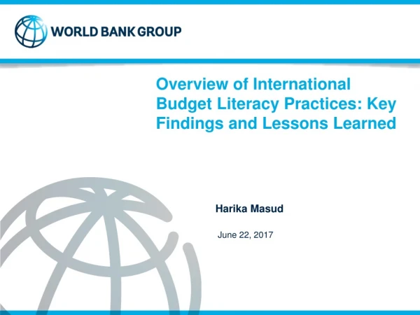 Overview of International Budget Literacy Practices: Key Findings and Lessons Learned