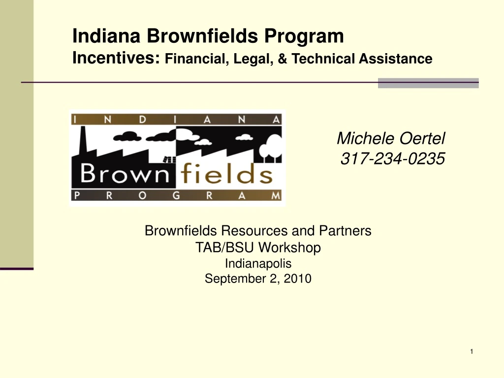 indiana brownfields program incentives financial