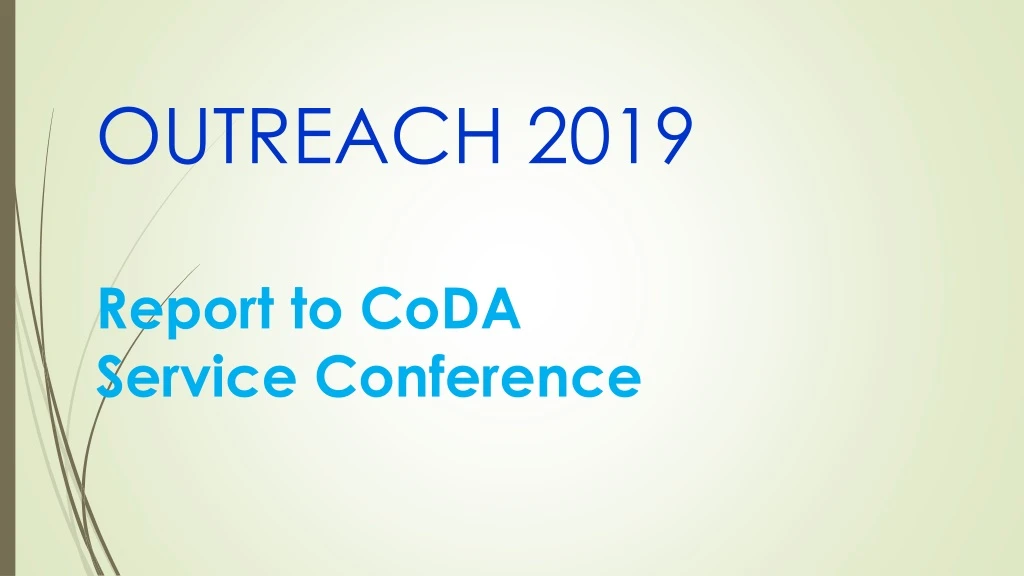 outreach 2019 report to coda service conference
