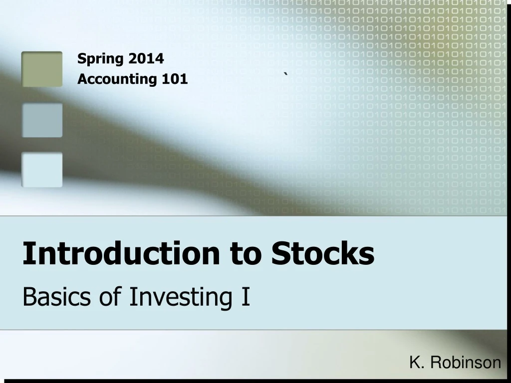 introduction to stocks