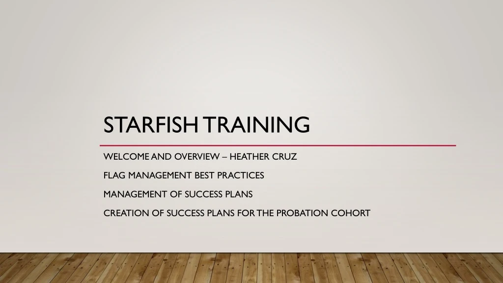 starfish training