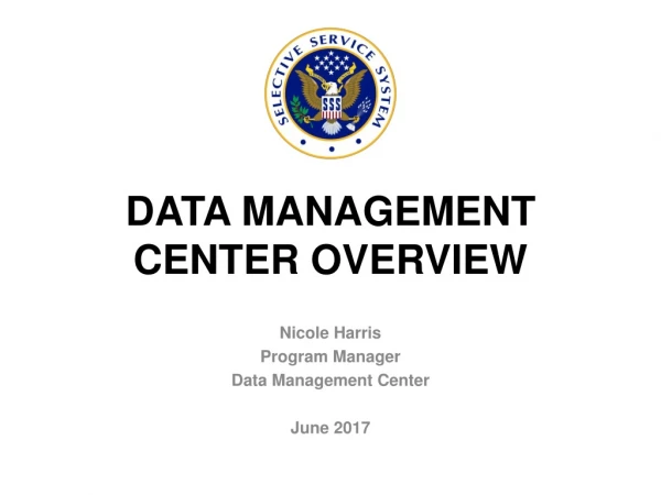 Data management center Overview