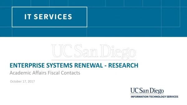 Enterprise Systems Renewal - RESEARCH
