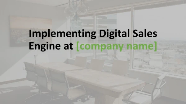 Implementing Digital Sales Engine at [company name]