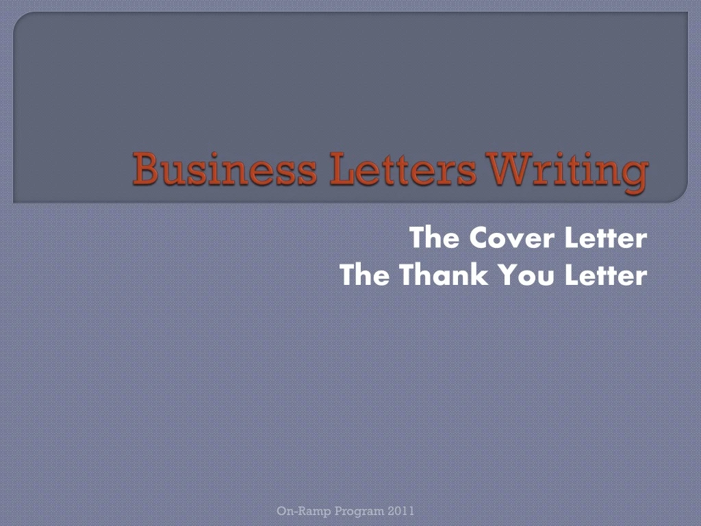 business letters writing