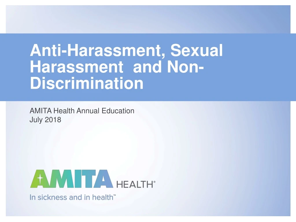 anti harassment sexual harassment and non discrimination
